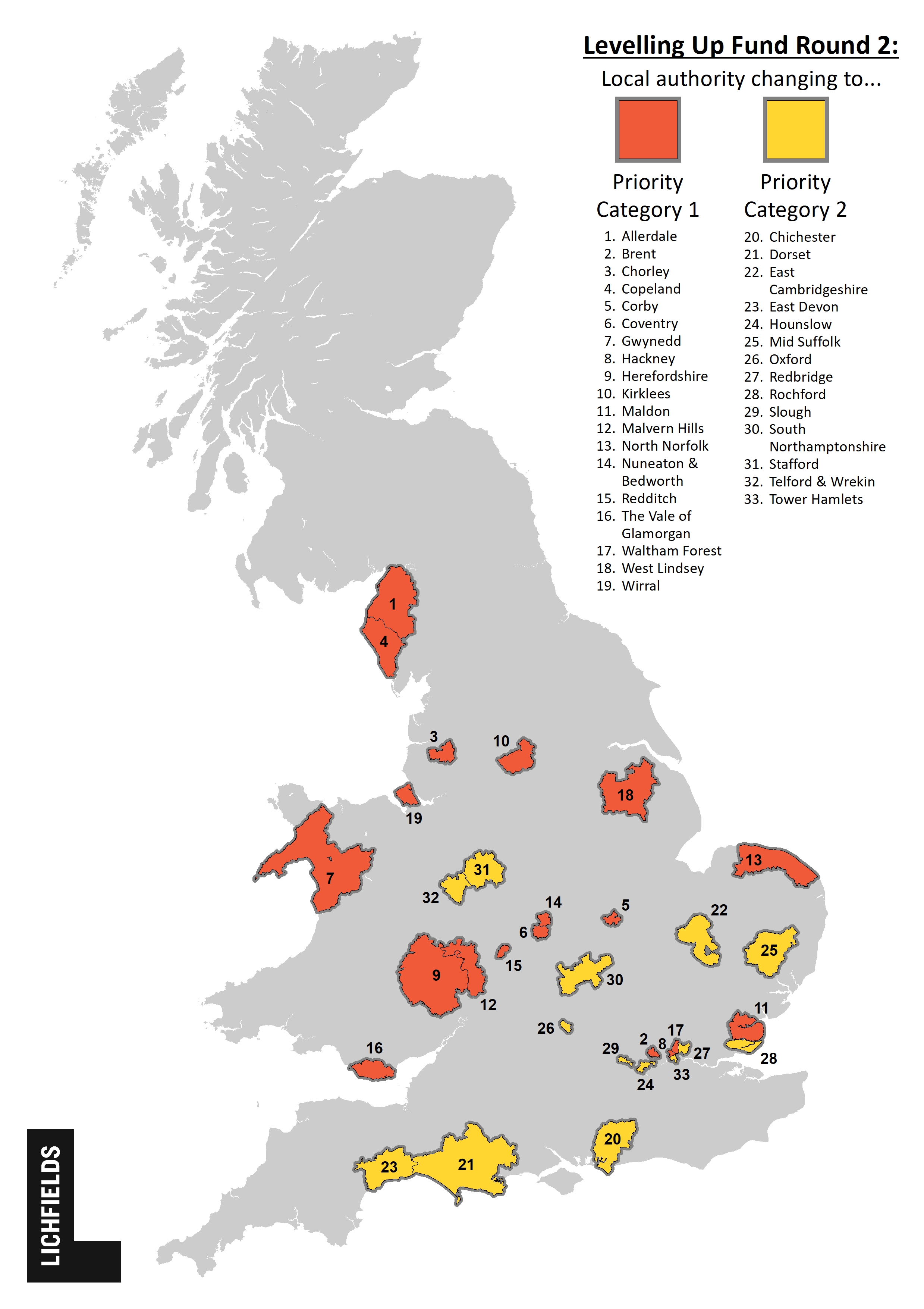 Levelling Up Fund Round 2 Updated Area Prioritisations