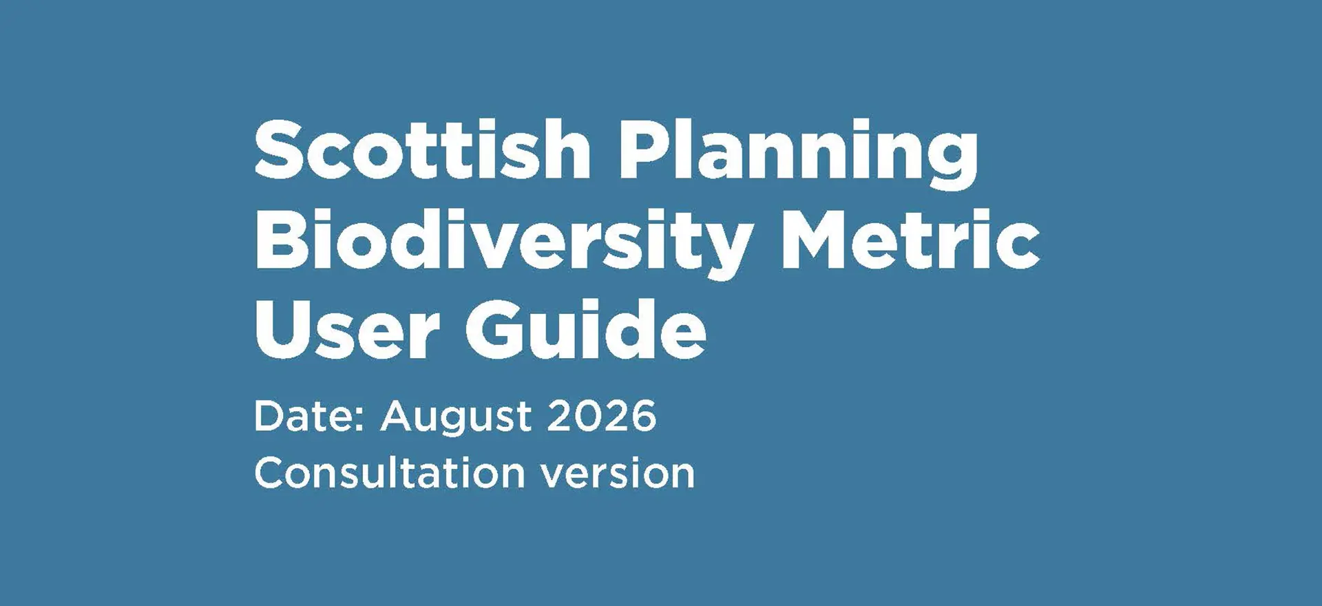 Scottish Biodiversity Metric Consultation