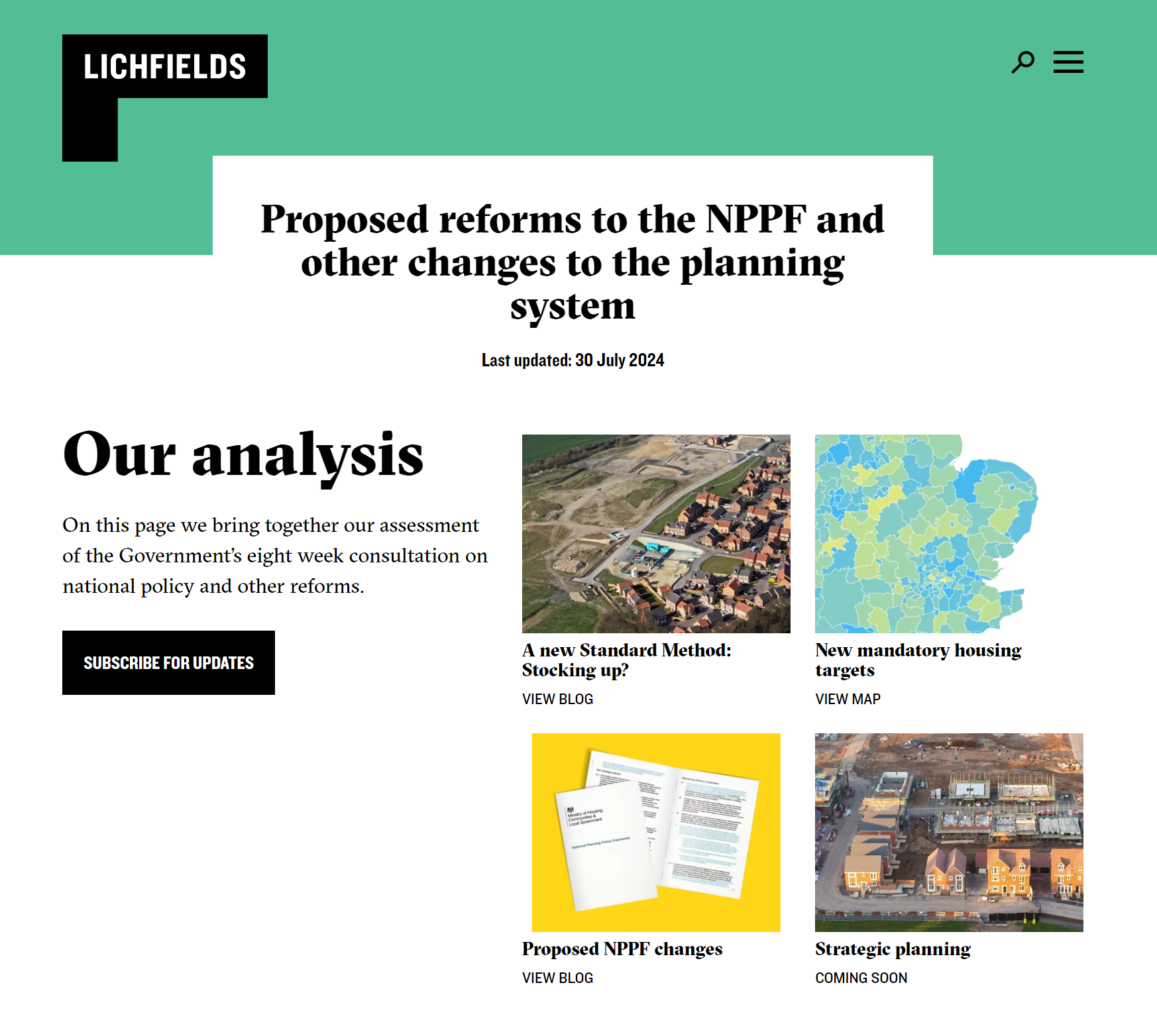 Proposed reforms to the NPPF and other changes to the planning system